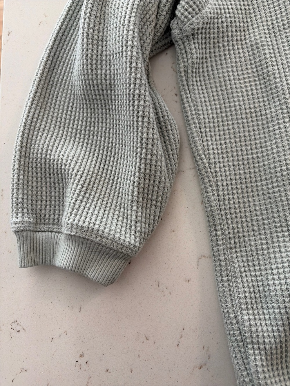 aerie Light Gray Waffle Crewneck Sweatshirt - Picture 7 of 8